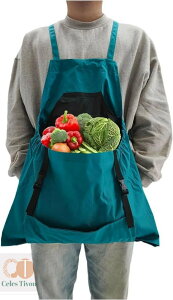 エプロンバッグ 山菜採り用 収穫バッグ 園芸バッグ 菜園万能 ピッキング 大容量 ガーデンバッグ 果実 果物 野菜 農園