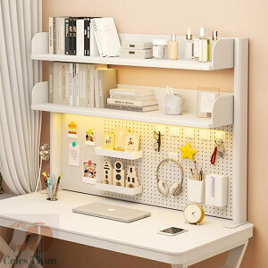 デスク上置棚 洞洞板置き物架 デスクトップ収納ラック デスク収納ラック 有孔ボード 鉄製 卓上 棚 机上収納 上置き棚 雑品収納ラック 組立式 多機能 学校 オフィス 事務用品 文房具