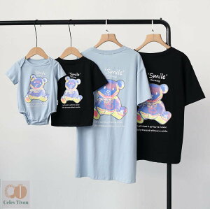 親子ペアルック 親子 セット 可愛い くまちゃん tシャツ 夏服 赤ちゃん ロンパース 夏服 子供服 親子コーデ 親子お揃い 親子ペアtシャツ 半袖 キッズ 男の子 女の子 パパ ママ 家族 お揃い tシ