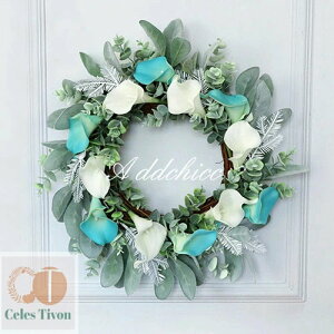 ドライフラワー リース 40cm 玄関 ナチュラルリース 玄関リース クリスマス 玄関 部屋 北欧 手作り 優雅 おしゃれ 飾り ドア 壁掛け 花 造花 インテリア ギフト プレゼント 新築祝い 記念日 お