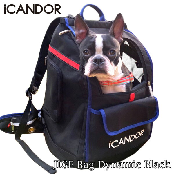 【レビュー特典あり】 iCANDOR JIGE bag Dynamic Black バッグ 犬用 ドッグバッグ 犬のバック 犬 顔出し 犬のキャリーバッグ 犬のキャリーケース 犬リュックサック 背負えるキャリー キャリーバッグ  スリングバッグ 軽量 軽い 正規品