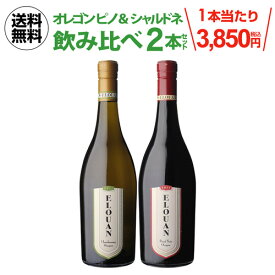 1本あたり3,850円(税込) 送料無料 オレゴン ピノ＆ シャルドネ エルーアン 飲み比べ 2本セット コッパーケイン 750ml アメリカ ワインセット 父の日 手土産 お祝い ギフト 浜運 あす楽