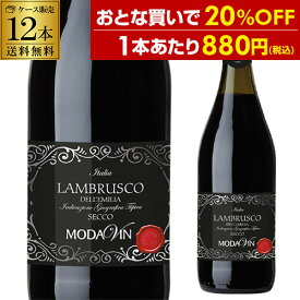 1本あたり880円(税込) 送料無料 ランブルスコ デッレ エミリア セッコモダヴィン 750ml 辛口 12本入り 赤 微発泡 フリッツァンテ スパークリングワイン 長S 父の日 お祝い ギフト