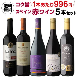 【誰でもP3倍 4/20限定】【2セット購入で500円OFF】送料無料 金賞、オーガニックワイン入り！超コスパ！スペイン赤ワイン5本セット 28弾ワインセット 赤ワイン フルボディ セット 長S 母の日 お花見 手土産 お祝い ギフト