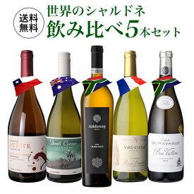 1本当たり2,200円(税込) 送料無料 世界のシャルドネ 飲み比べ 5本セット第5弾 白 ワイン セット 品種 浜運 母の日 お花見 手土産 お祝い ギフト