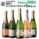 【2セット購入で300円OFFクーポン配布中】送料無料 シャンパン製法入 超コスパ！辛口スパークリング5本セット 48弾スパークリングワインセット 辛口 カヴァ 送料無料 浜運A お中元 御中元【ポイント対象外】