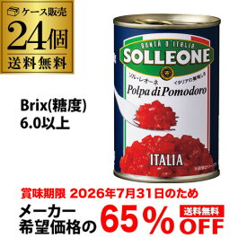 (メーカー希望小売11,280円→処分価格3,948円 訳あり 在庫処分 アウトレット)トマト缶 カットトマト 400g×24缶 ソルレオーネ イタリア 完熟トマト GLY