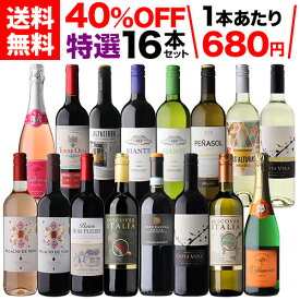 【1本あたり681円(税込)送料無料】目玉ワイン入り！特選ワイン 16本セット 24弾＜ 赤・白・泡 ＞ ワイン 赤ワイン 白ワイン スパークリングワイン ワインセット 飲み比べ 辛口 プレゼント 送料無料 浜運 手土産 ギフト