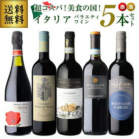 【2セット購入で300円OFFクーポン配布中】世界最高峰の専門家「マスターオブワイン」と共同開発ワイン入り！超コスパ＜赤泡＞美食の国イタリアバラエティワイン5本セット 25弾【送料無料】 送料無料 手土産 お祝い ギフト 浜運A 母の日