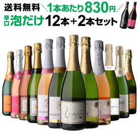 【900円OFFクーポン利用で1本あたり766円 送料無料】39%OFF ワイン ワインセット シャンパン製法&金賞入 辛口泡だけ 特選 スパークリングワイン 12本+2本セット 129弾 スパークリングワイン 辛口 セット ワイン 飲み比べセット 人気 浜運A【ポイント対象外】