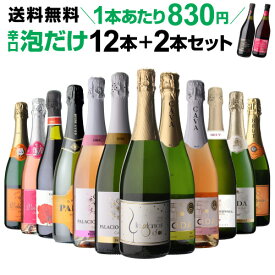 【1本あたり830円 送料無料】39%OFF ワイン ワインセット シャンパン製法&金賞入 辛口泡だけ 特選 スパークリングワイン 12本+2本セット 130弾 スパークリングワイン 辛口 セット ワイン 飲み比べセット 人気 浜運A