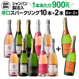 【500円クーポンで1本859円 】 ワイン ワインセット シャンパン製法入 超コスパ！辛口スパークリング10本+2本セット ＜6種×各2本＞ スパークリングワイン スパークリングワイン 辛口 セット スパークリングワイン セット スパークリングワインセット 送料無料 カヴァ 浜運A