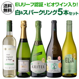 【2セット購入で300円OFFクーポン配布中】 【1本あたり1,100円 送料無料】 海外認証入り！爽快白＆スパークリング5本セット 23弾 ワインセット 白ワインセット オーガニックワインセット 飲み比べ 人気 浜運A ワイン