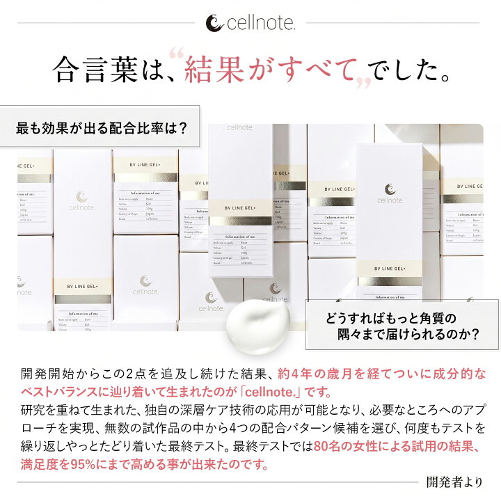 楽天市場】【公式】 cellnote. BV LINE GEL+ 100g 6個セット 20%OFF 