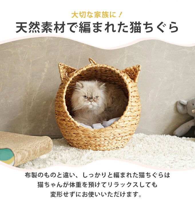 楽天市場】猫ちぐら クッション付き キャットハウス 持ち手 ペット 猫 