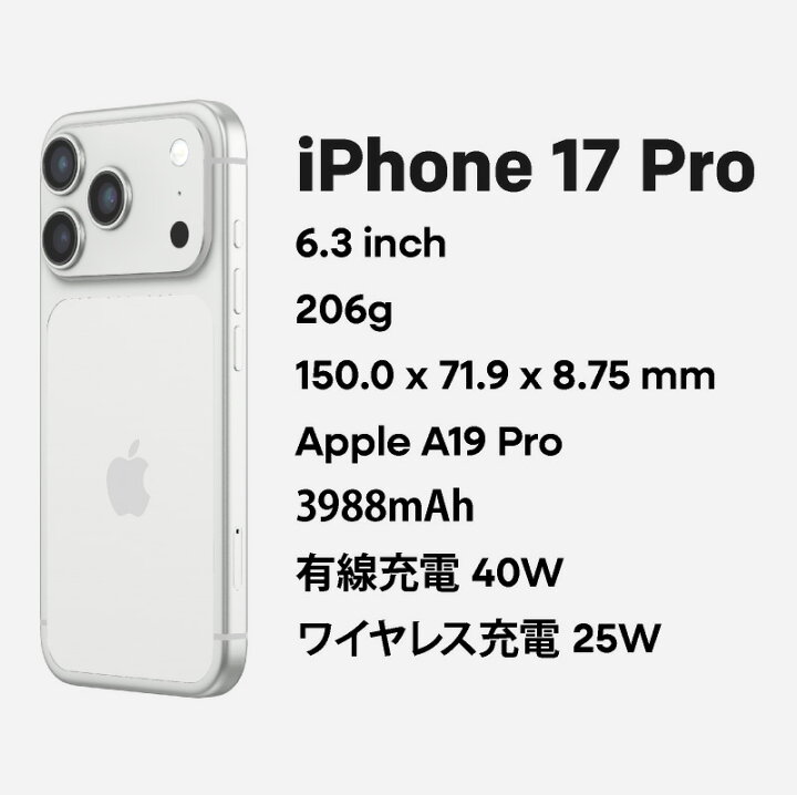 楽天市場】iPhone 17 Pro 《香港版》 model： A3523 256GBシルバー即 