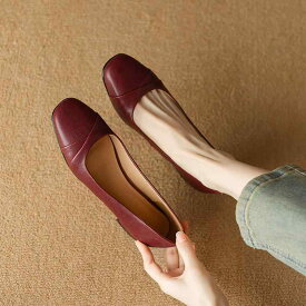 レディース パンプス フラットシューズ 本革 羊革 ラムレザー 柔らかい ラウンドトゥ ぺたんこ ローヒール 痛くない 疲れない 履き心地抜群 楽ちん 通勤 オフィス きれいめ 上品 大人可愛い 高見え カジュアル オールシーズン