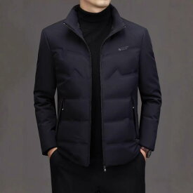 ダウンジャケット メンズ 秋冬 スタンドカラー ホワイトダックダウン 薄手 軽量 保温 防寒 防風 カジュアル 日常使い 街着 アウター 快適 機能性 おしゃれ ライト