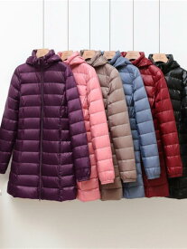 ダウンジャケット レディース プラスサイズ 大きいサイズ ゆったり 中長 薄手 秋冬 日常 通勤 軽量 暖か