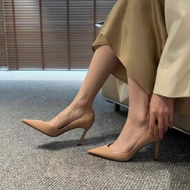 レディース パンプス ポインテッドトゥ ピンヒール 本革 羊革 シープスキン 浅履き 上品 美脚 華奢 セクシー 大人 クール パーティー 結婚式 二次会 披露宴 謝恩会 演奏会 イベント 春