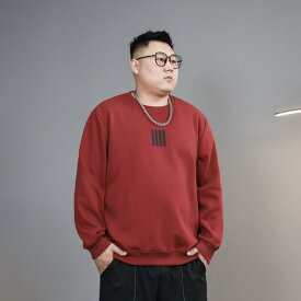 メンズ スウェット ビッグサイズ ぽっちゃり対応 ゆったり ルーズフィット ストレッチ 弾力 クルーネック ラウンドネック トップス カジュアル ファッション 日常 部屋着 アウトドア 通勤 通学 快適 着心地