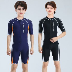 子供水着 男の子 ジュニア ぽっちゃり対応 一体型 泳装 青少年学生 潜水服 温泉游泳用 プール 海 夏 接触冷感 速乾 軽量 伸縮性