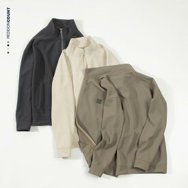 メンズ 秋冬 ニット カーディガン ジップアップ ゆったり 高級感 長袖 トップス アウター 通勤 日常 軽量 吸湿速乾