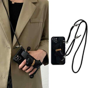 ���f�B�[�X iPhone15 Pro Max iPhone16 iPhone14 iPhone17 �P�[�X �t�����`�u���h�b�O �u���b�N �n���h�X�g���b�v �V�����_�[�X�g���b�v�t�� �΂߂��� ��|�� �����h�~ �������߉\ ��l���� ��� ��