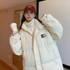 コート 男女兼用 秋冬 コーデュロイ スタンドカラー 厚手 無地 ゆったり 保温 綿素材 暖かアウター 潮風対応 日常使い シンプルデザイン