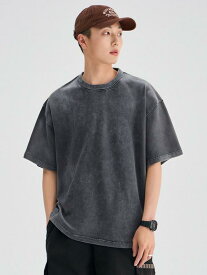 Tシャツ メンズ 春夏 レトロ アメリカンスタイル コットン100% ウォッシュ加工 ビンテージ風 短袖 カジュアル ストリートファッション 吸湿速乾 軽量 通勤 通学 アウトドア 部屋着