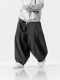 デニムパンツ メンズ ビッグサイズ ルーズ ハーレム ストレート ワイドレッグ カジュアル トレンド ジーンズ アメリカンスタイル 日常使い ゆったりシルエット デニム素材