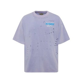 Tシャツ 男女兼用 春夏 クルーネック ヴィンテージ加工 破れ プリント 短袖 インナー カジュアル 軽量 吸湿速乾 コットン ブラック グレー