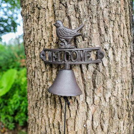 風鈴 玄関用 アメリカン カントリー 田園 レトロ 鉄製 ウェルカム 吊り下げ 小鳥 モチーフ 掛飾り ドアベル インテリア雑貨 手動ベル