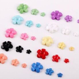 レディース ネイルシール カラフル五弁花 樹脂立体 ミニホワイトフラワー ネイルアートパーツ 指甲アクセサリー かわいい花モチーフ 立体デザイン