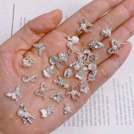 ネイルアクセサリー レディース 3D立体 ラインストーン 合金パーツ 美甲飾り 指甲装飾 ランダムセット 立体デザイン クリスタルストーン ネイルパーツ 付け爪 装飾品