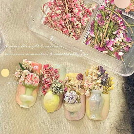ネイルステッカー レディース 春夏 フラワーアレンジメント フランス風 立体ドライフラワー 花びら カラーバリエーション 押花 かわいい ネイルデザイン