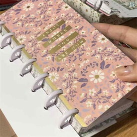 スケジュール手帳 花柄 キンモクセイ 夢 かわいい コンパクト きのこ留め 日記ノート インフルエンサー
