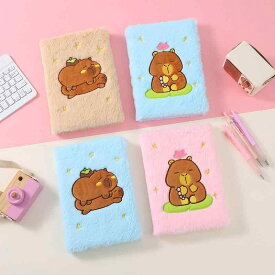 メモ帳 キッズ かわいいクマ カートゥーンイラスト ふわふわぬいぐるみ風 ポケットサイズ ポケットブック 小型便携式 ハードカバー精装 記事ノート