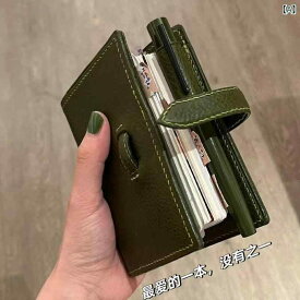 手帳 ルーズリーフ ノート プランナー 日記帳 スケジュール帳 メモ帳 小型 ポケットサイズ 厚手 オリーブグリーン
