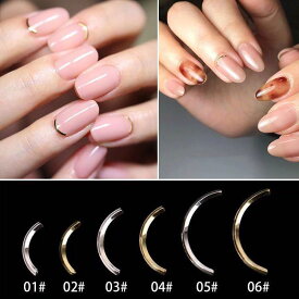 レディース ネイルパーツ メタルスタッズ フラット カーブバー 棒形 スマイルパーツ 曲線 ネイルアート ジェルネイル デコレーション 金属パーツ セルフネイル 上品 トレンド