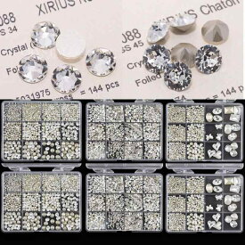 レディース ネイルパーツ セット K9ガラス クリスタル ラインストーン 異形 Vカット 透明 クリア チェコストーン風 カットガラス デコパーツ キラキラ 高見え 上品 セルフネイル ネイルアート ハンドメイド デコレーション ネイル用品