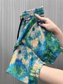 レディース ミセス シニア 50代 60代 70代 サルエルパンツ ジョガーパンツ 接触冷感 ゆったり 細見え 総柄 プリント 薄手 アンクル丈 九分丈 楽ちん 動きやすい きれいめ カジュアル 夏