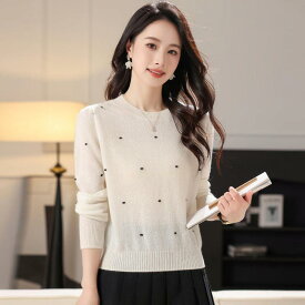 レディース ニット セーター カシミヤ100% カシミア プルオーバー ゆったり 30代 40代 上品 高見え きれいめ カジュアル オフィス シンプル 無地 秋冬