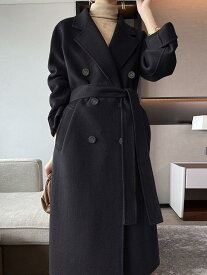 レディース コート カシミヤ100% ダブルボタン ロング丈 ウールコート アウター 上品 高見え きれいめ 通勤 オフィス 大人 シンプル 防寒 あったか 保温 秋冬