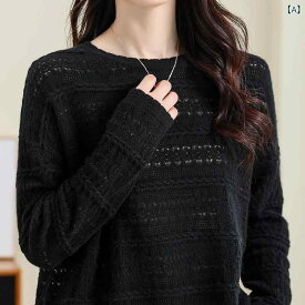 レディース ニット カシミヤ100% クルーネック 長袖 プルオーバー 保温 防寒 上品 きれいめ 高見え 大人 ベーシック シンプル 無地 通勤 オフィス 秋冬