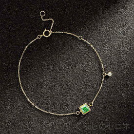 ブレスレット レディース シンプル 細チェーン ゴールド 祖母緑 グリーン 宝石 ジュエリー アクセサリー ユニーク デザイン 軽量 日常使い 通勤 デート ギフト ラッキーアイテム