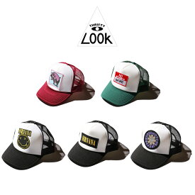 【THRIFTY LOOK / スリフティールック】 5P MESH CAP ワッペン メッシュ キャップ PINK FLOYD EMINEM NIRVANA RED HOTO CHILI PEPPERS