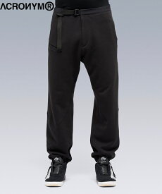 ACRONYM / ORGANIC COTTON 7-POCKET SWEAT PANT［REGULAR FIT］ (P39-PR) アクロニウム 22SS スウェットパンツ ウェビングベルト ダーツ ポルトガル製 ブラック S M