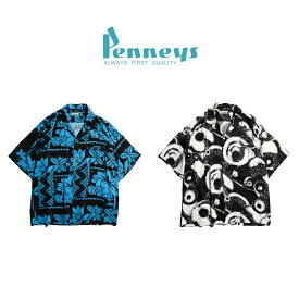 【PENNEY'S / ペニーズ】 HAWAII 70S SHIRTS シャツ ペニーズハワイ プリント アロハシャツ 総柄 レーヨン