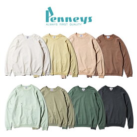 【PENNEY'S / ぺニーズ】THE FOX DAMAGE SWEAT 無地スウェット 裏起毛 ヴィンテージ加工 ラグラン オーバーサイズ MADE IN USA